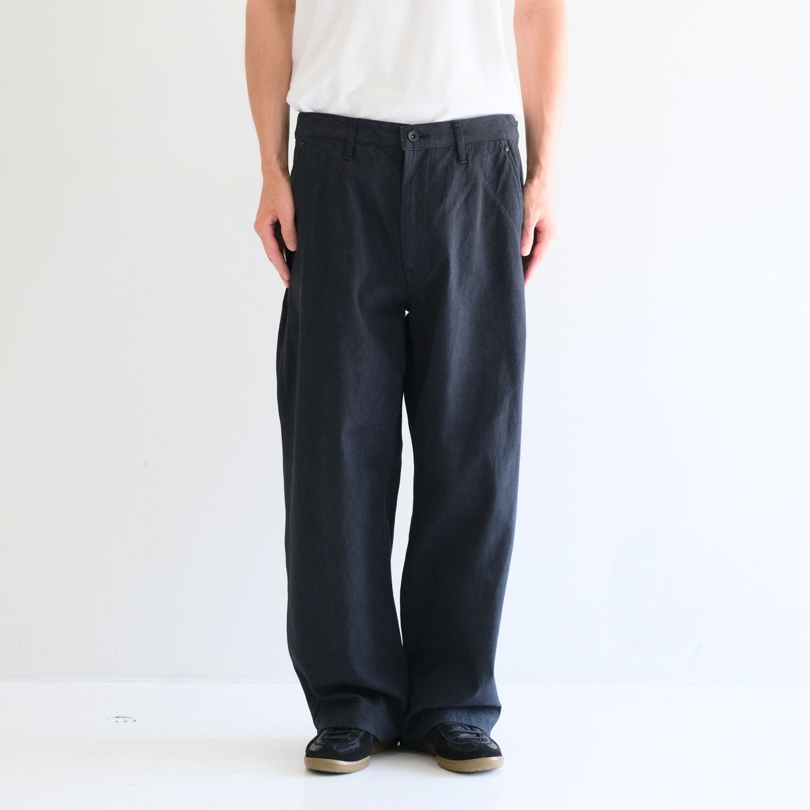 FADED CORKSCREW TWILL WORK PANTS（FADED BLACK）