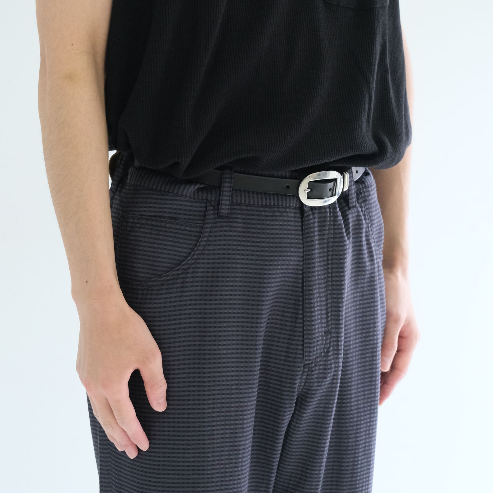 Lee / SEVEN BY SEVEN  / SHEER COWBOY PANT ‐Gingham Check Indian fabric‐ （Navy）
