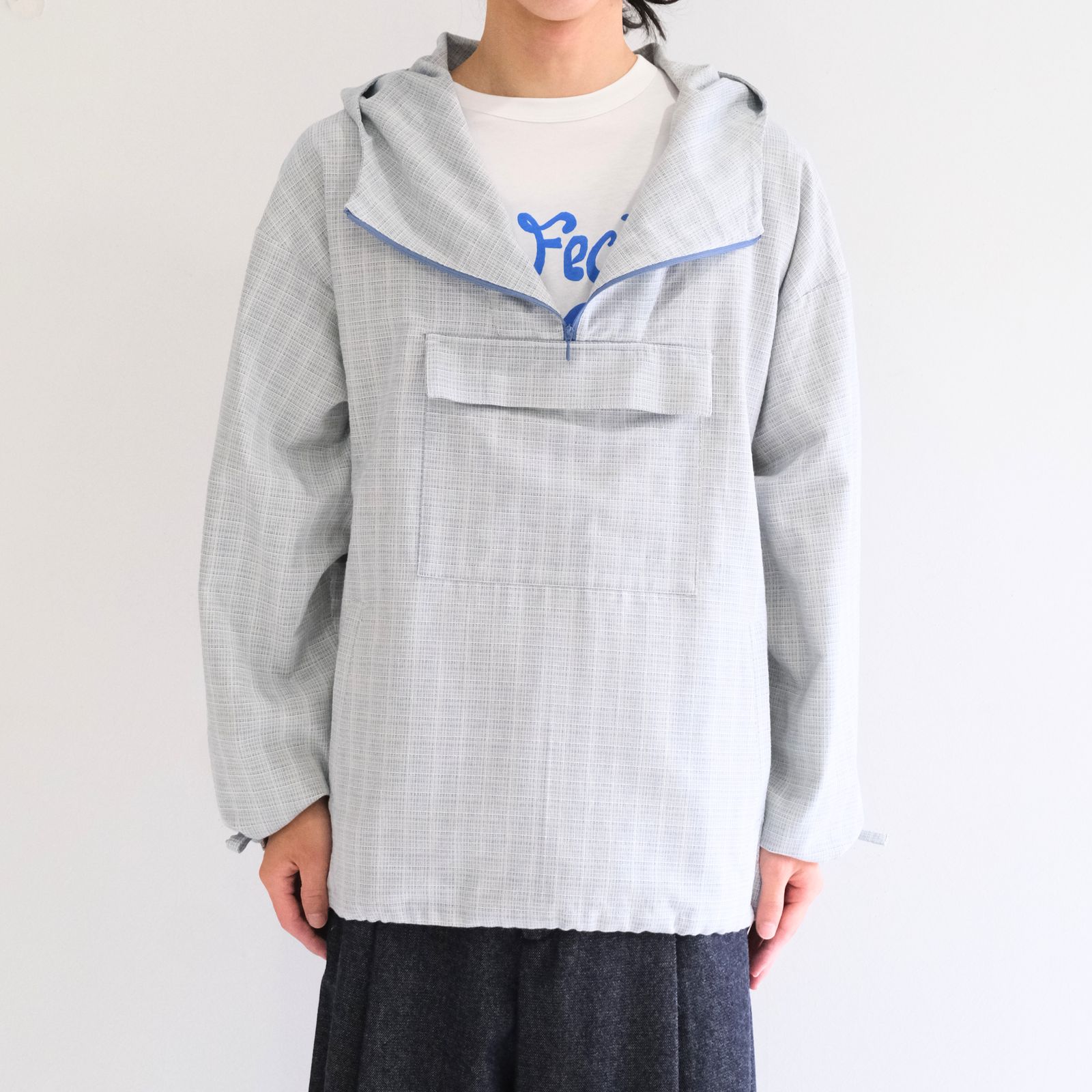 【残り1点】"JONATHAN" Oversized Anorak Parka / 「ジョナサン」オーバーサイズアノラックパーカー（L.BLUE）