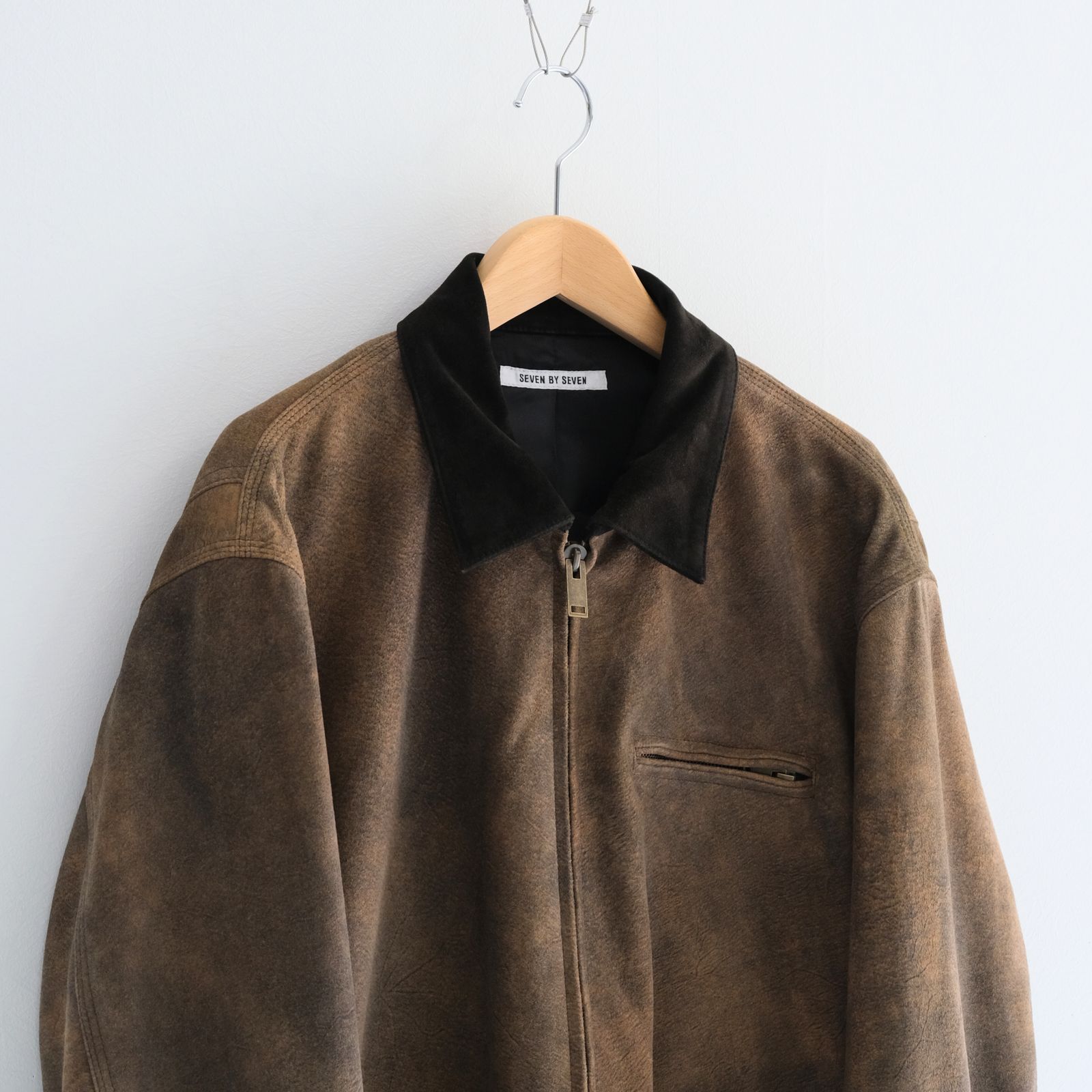LEATHER DETROITJACKET ‐Goat suede Antique finish‐ / レザージャケット / ゴートレザー / アンティーク加工 / Beige