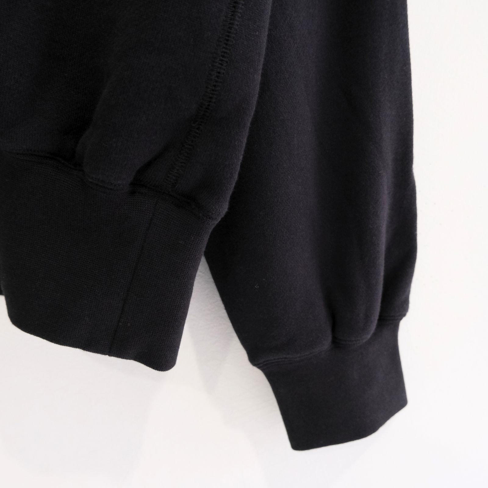 【残り1点】"BROTHERS" Leather x Original Supima Aging Cotton Sweat（BLACK）