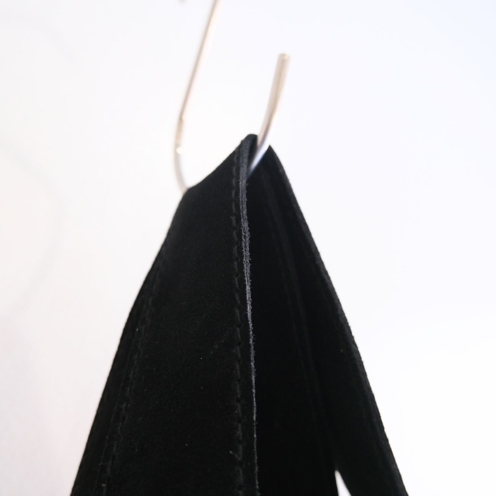 LEATHER TOTE BAG  - Cow split leather -（Black）