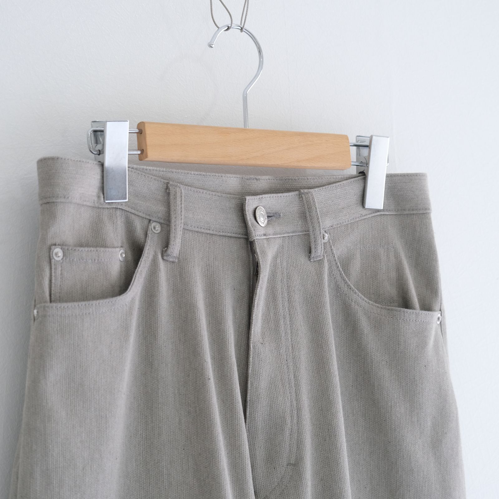 5PK COTTON PIQUE WIDE PANTS / Unstained / organic cotton / パンツ / GRY