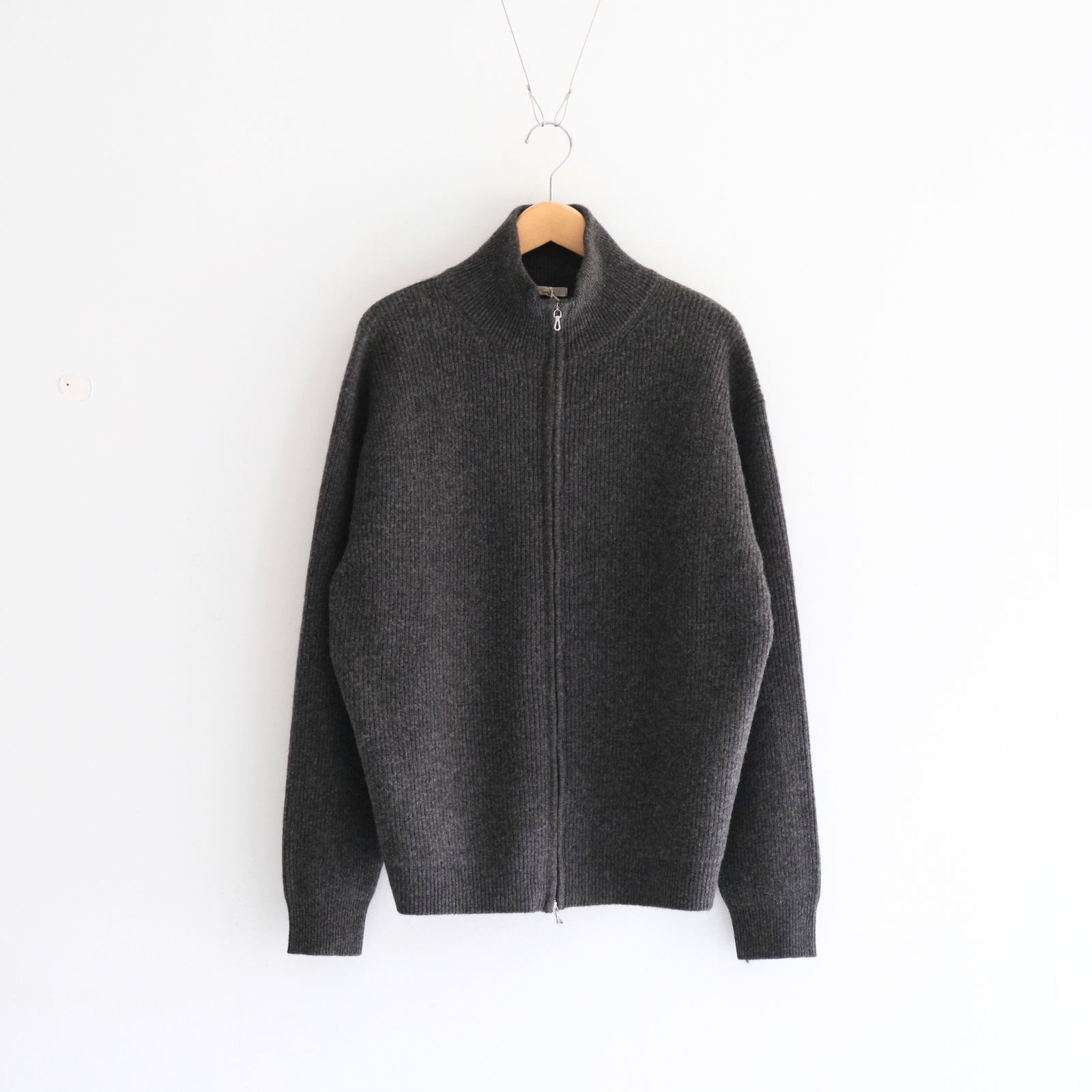 YAK / WOOL RIB DRIVERS KNIT（C.GREY）