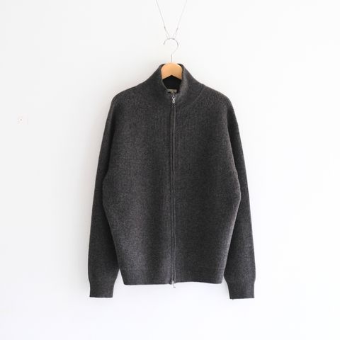 YAK / WOOL RIB DRIVERS KNIT（C.GREY）