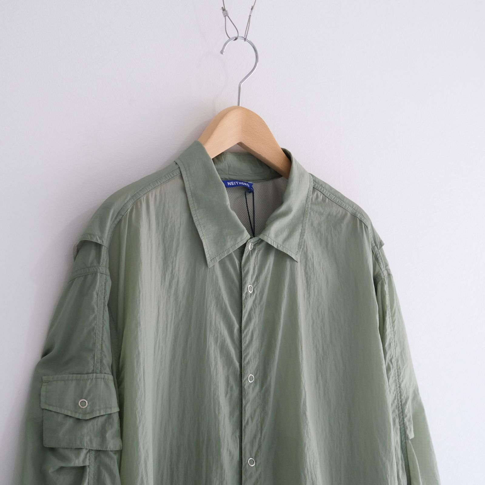 Photographer L/S Shirt Jacket / シャツジャケット / ナイロン / Light Green