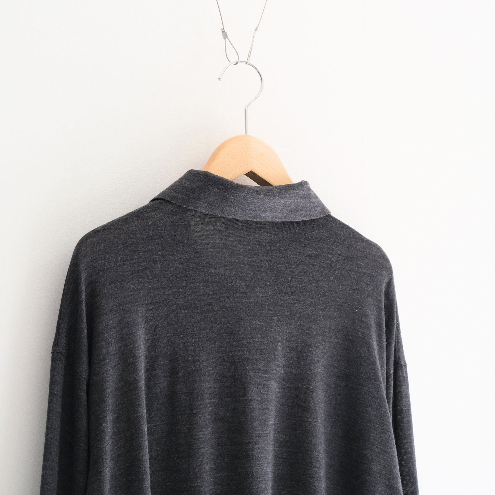 Wool Jersey Twisted polo Shirts / ポロシャツ / Gray