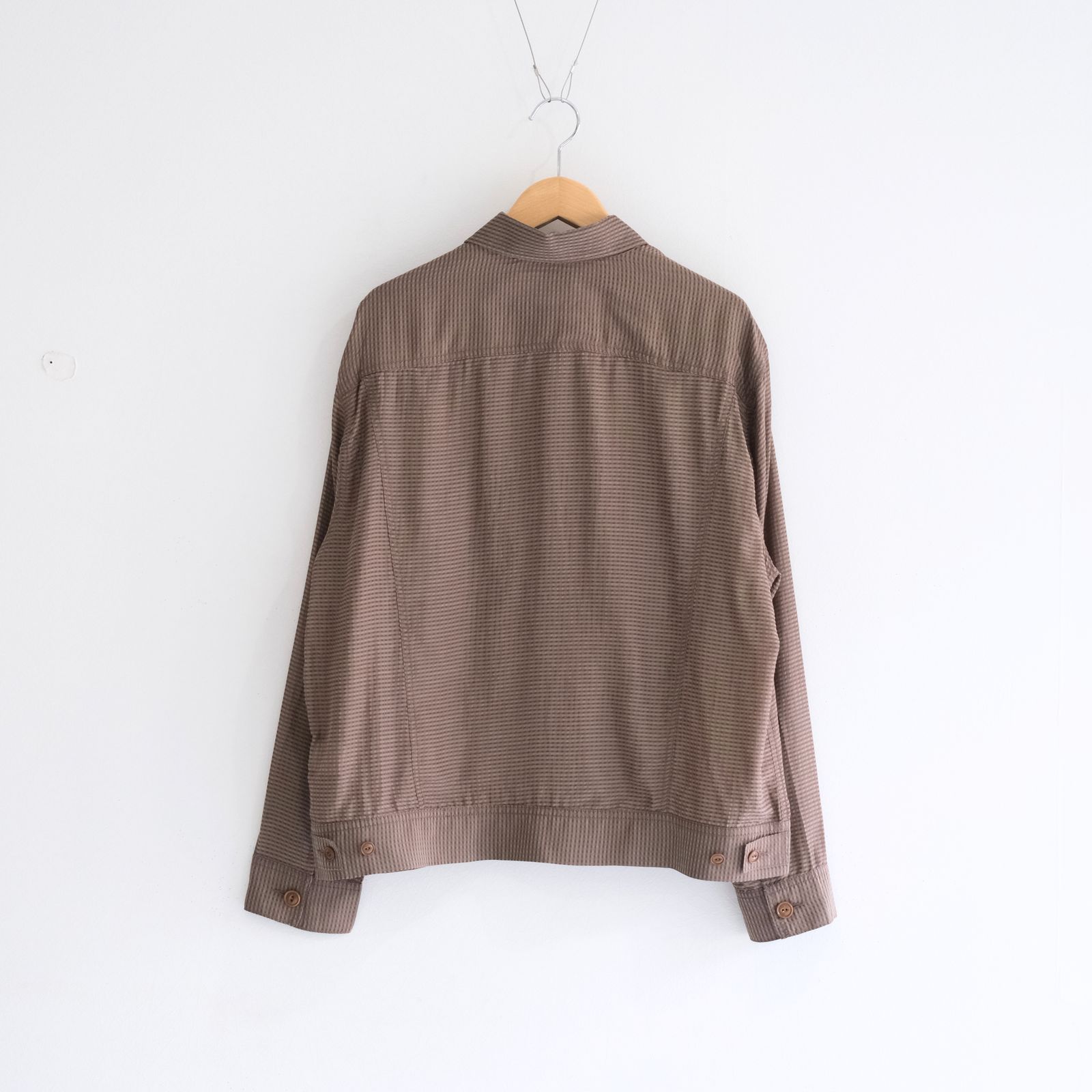 Lee / SEVEN BY SEVEN / SHEER COWBOY JACKET ‐Gingham Check Indian fabric‐ （Greige）