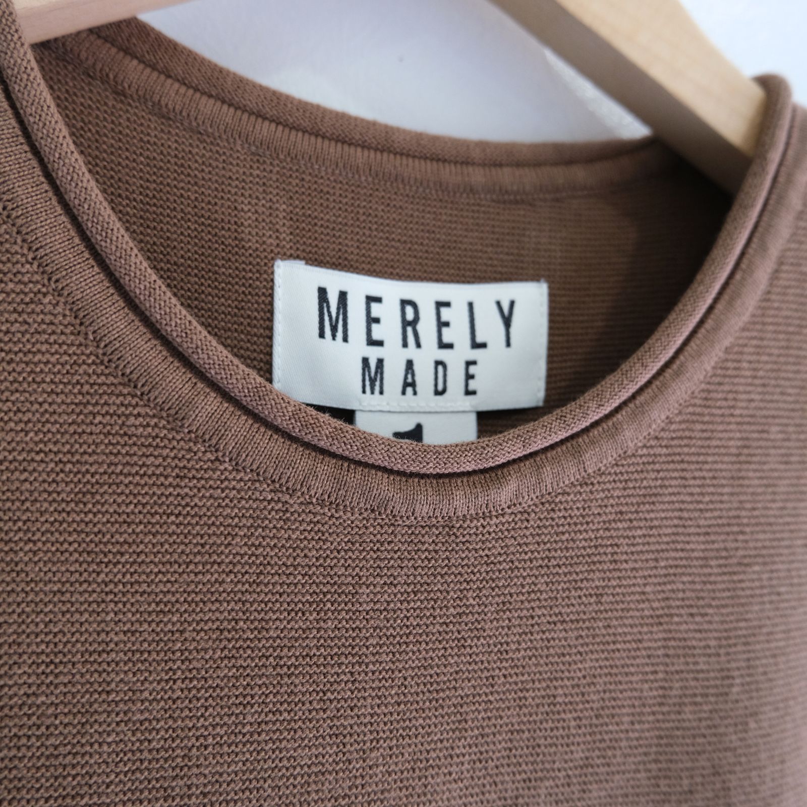 PREMIUM WIDE SHOULDER KNIT SLEEVELESS / ニット / ノースリーブ / CARAMEL BROWN