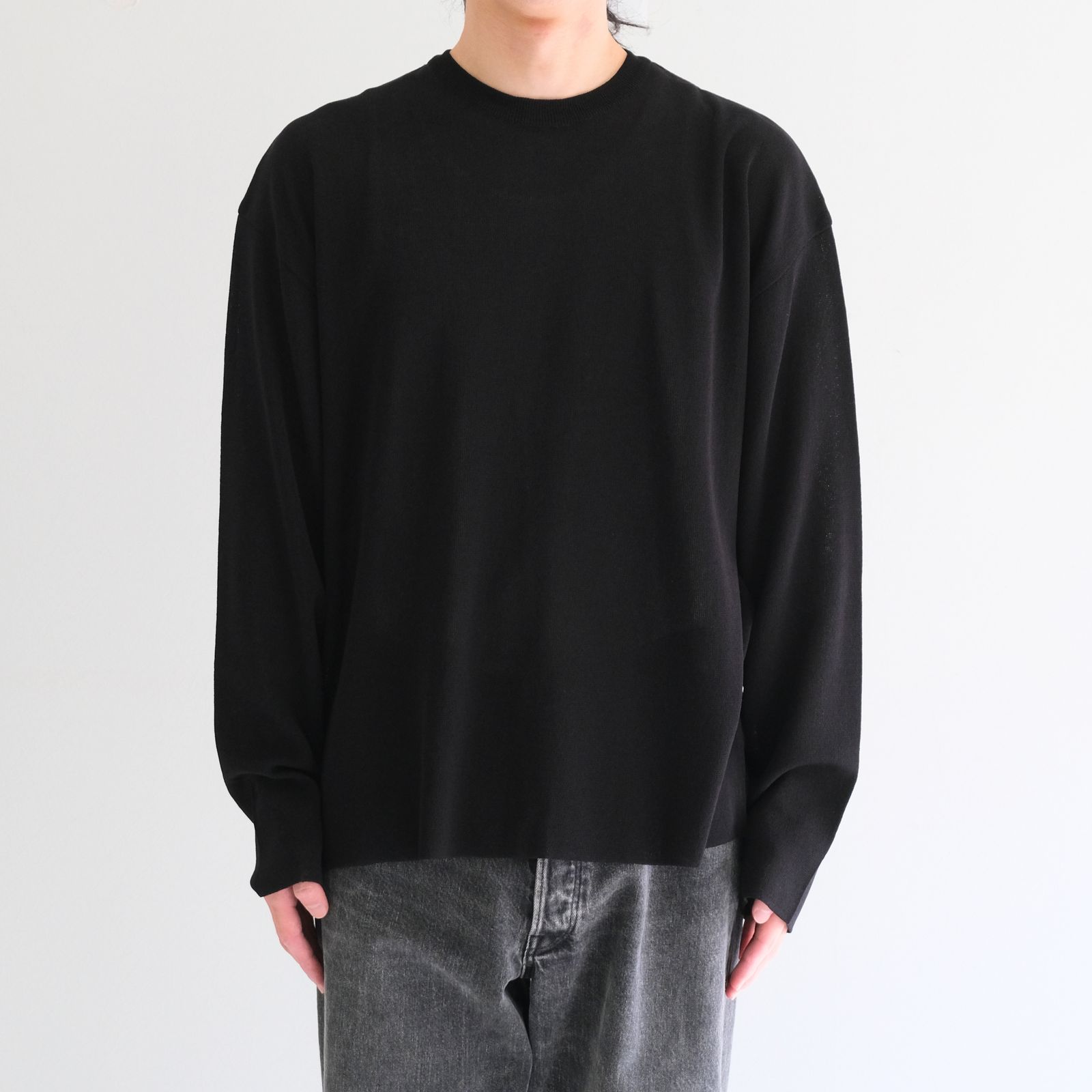 PREMIUM WIDE SLEEVE ‘SEUNGMU’ KNIT / プレミアムワイドスリーブ「スンム」ニット（INK BLACK）
