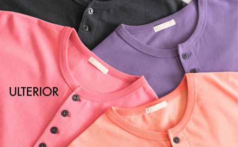 【ULTERIOR / アルテリア】ビンテージのヘンリーネックTシャツをモダンに再構築。（26SS）（FADED TWIST TENJIKU HENLEY-NECK TOP)