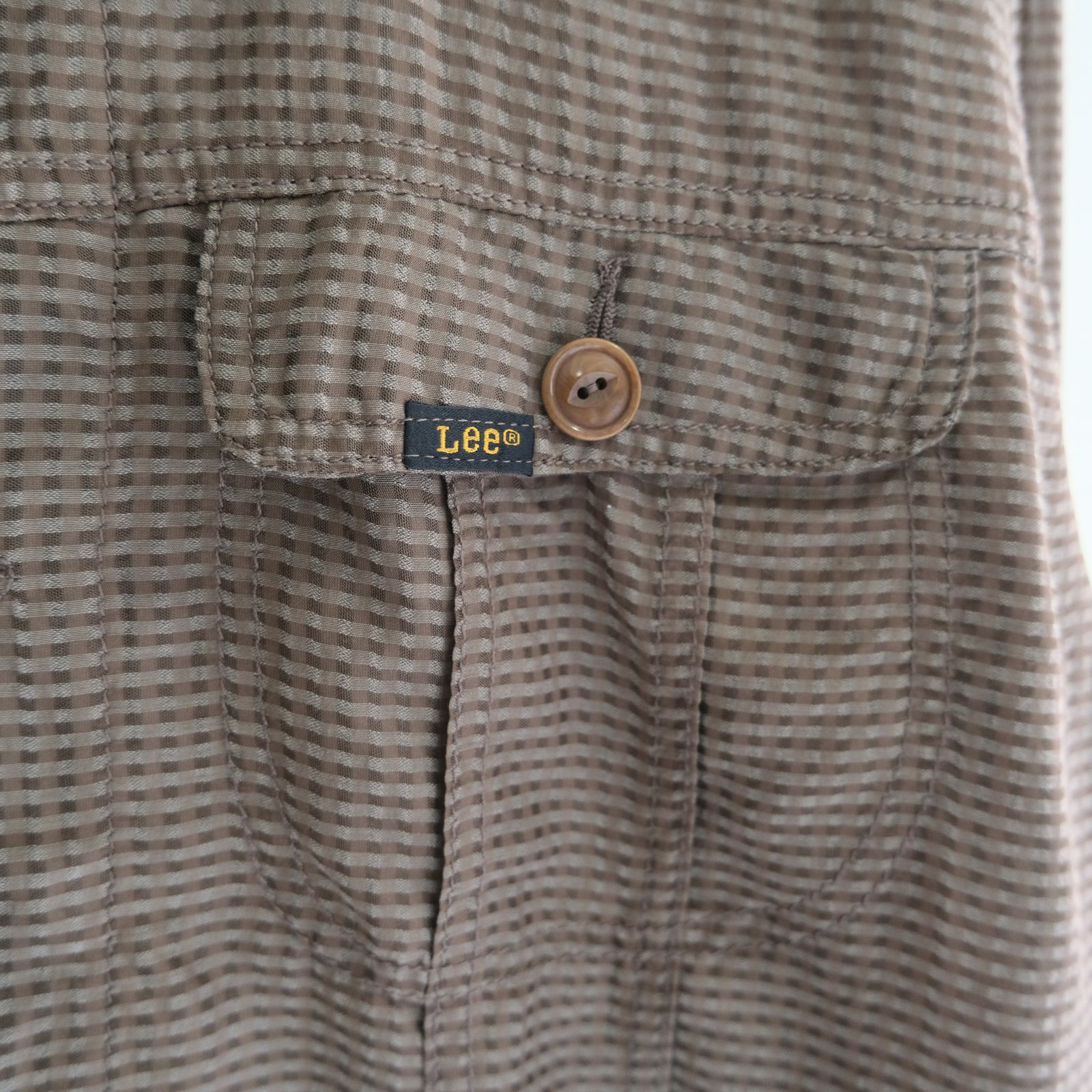 Lee / SEVEN BY SEVEN / SHEER COWBOY JACKET ‐Gingham Check Indian fabric‐ （Greige）