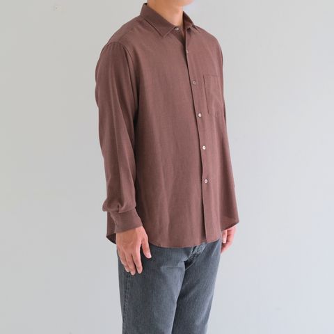 RAYON LINEN CHECK SHIRT / シャツ / チェック / BROWN・BLACK
