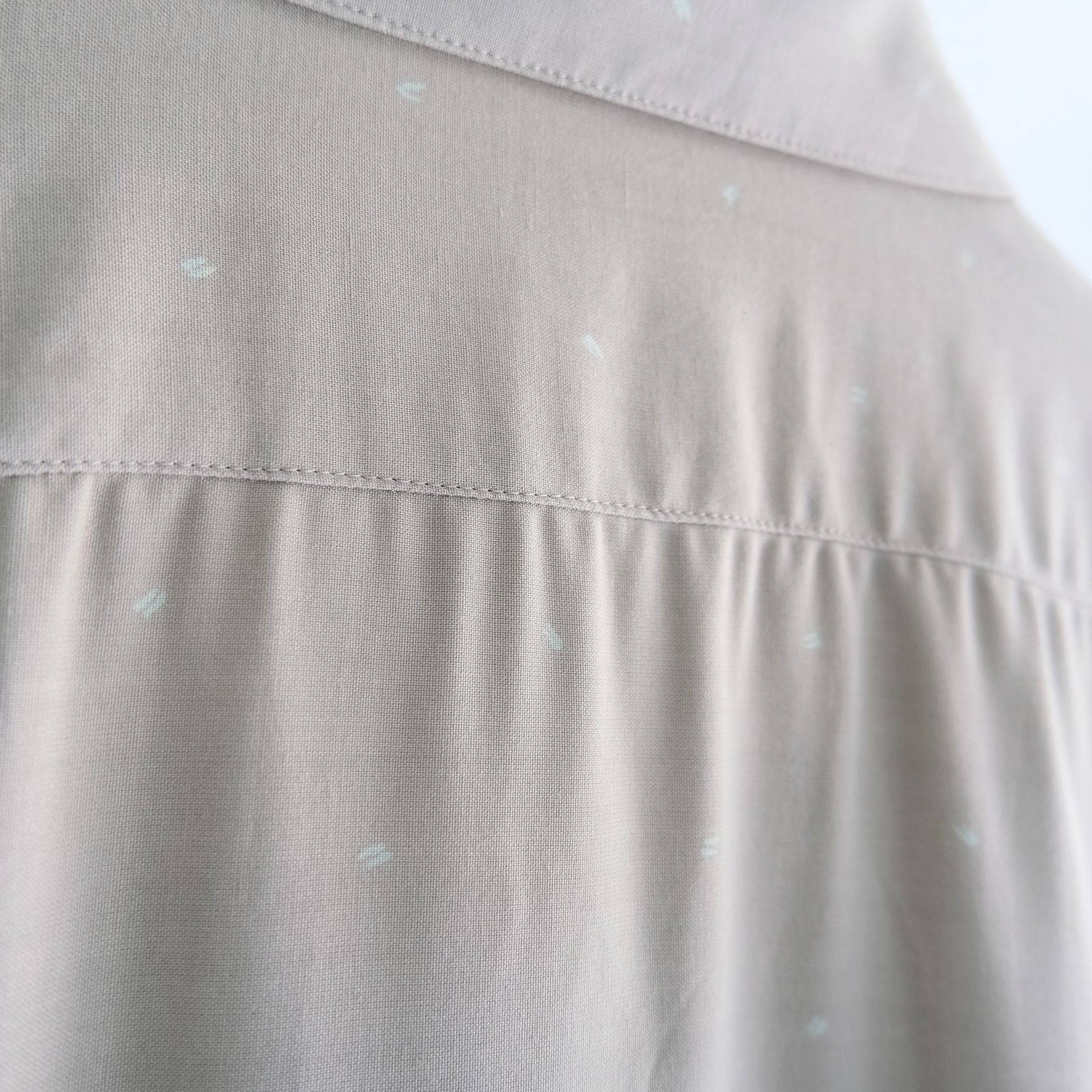 OPEN COLLAR SHIRTS  - Botanical print -（Gray Khaki）