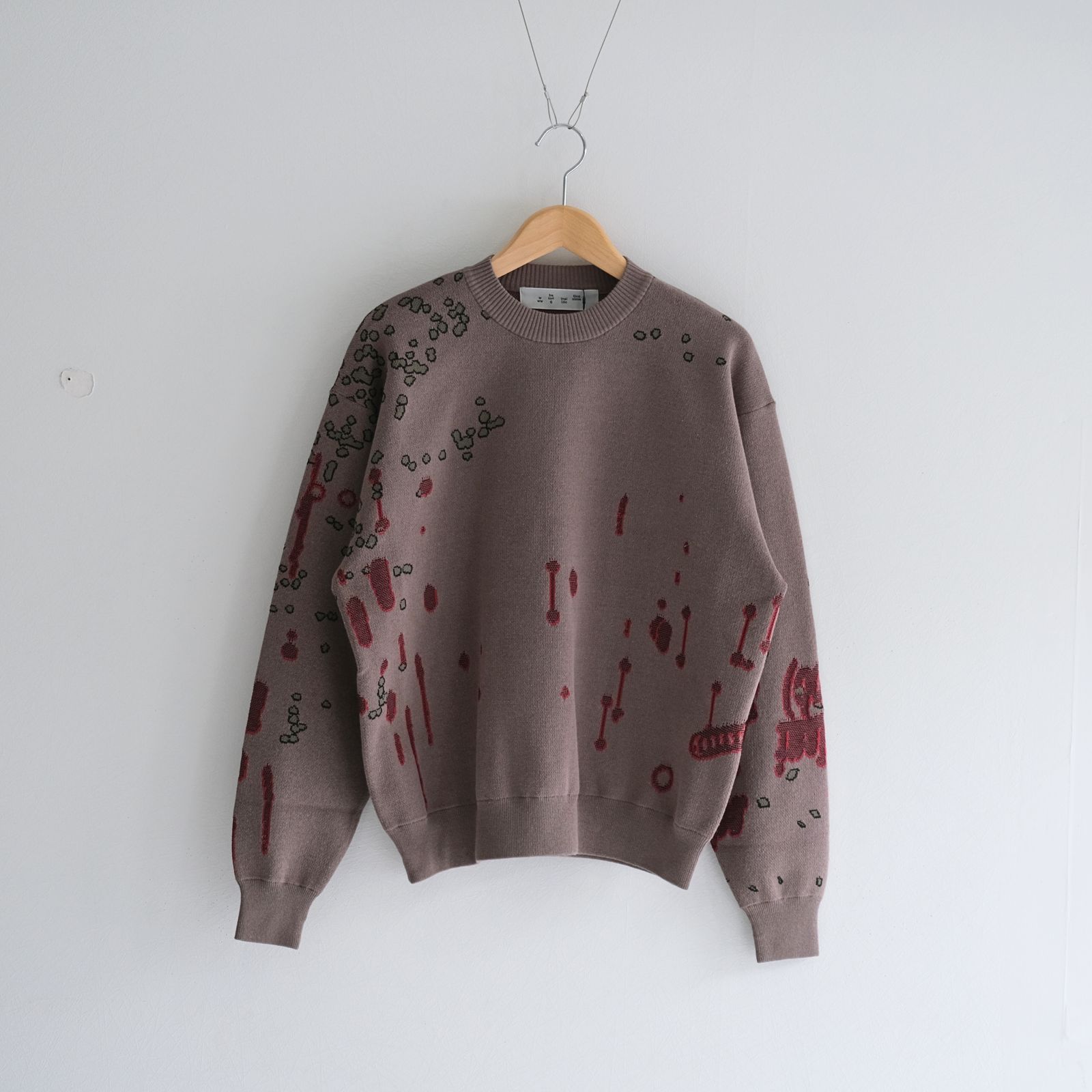 DRIP JACQUARD COTTON CREWNECK SWEATER / セーター / ジャガード織り / ECRU