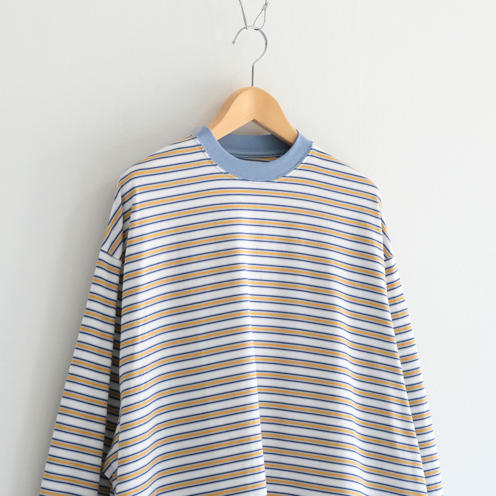 【販売開始 : 7/18 (土) 00:00~】Balloon Border Long-sleeve T-Shirt（SAX x YELLOW）