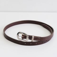 CART BUCKLE NARROW LEATHER BELT / ベルト / レザーベルト / Rooster King＆Co., / Cow leather / 牛革 / Brown