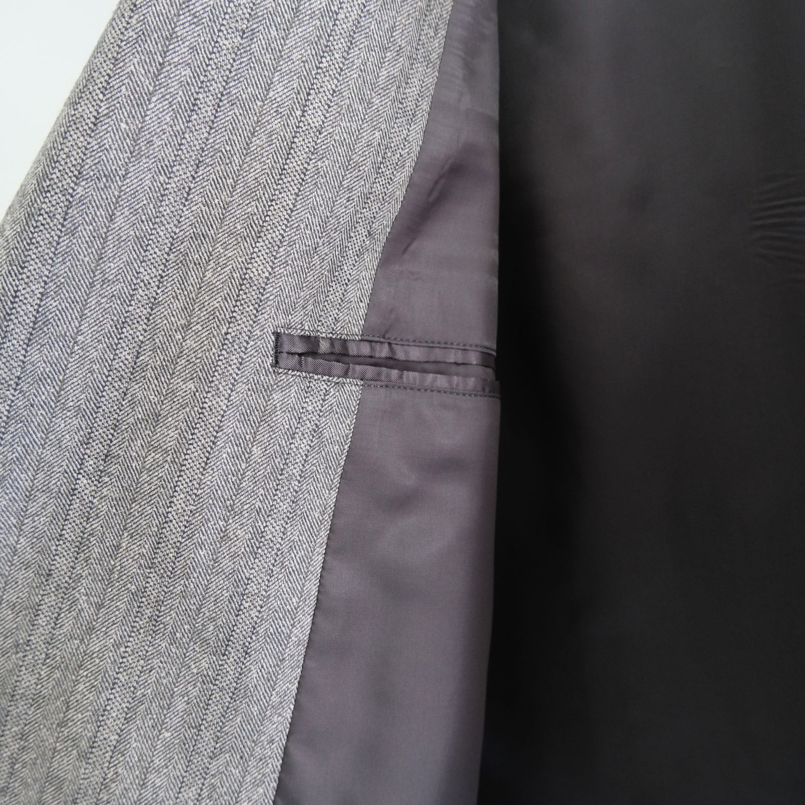 【残り1点】W/S HERRINGBONE STRIPE DB JKT（TAUPE GREY）