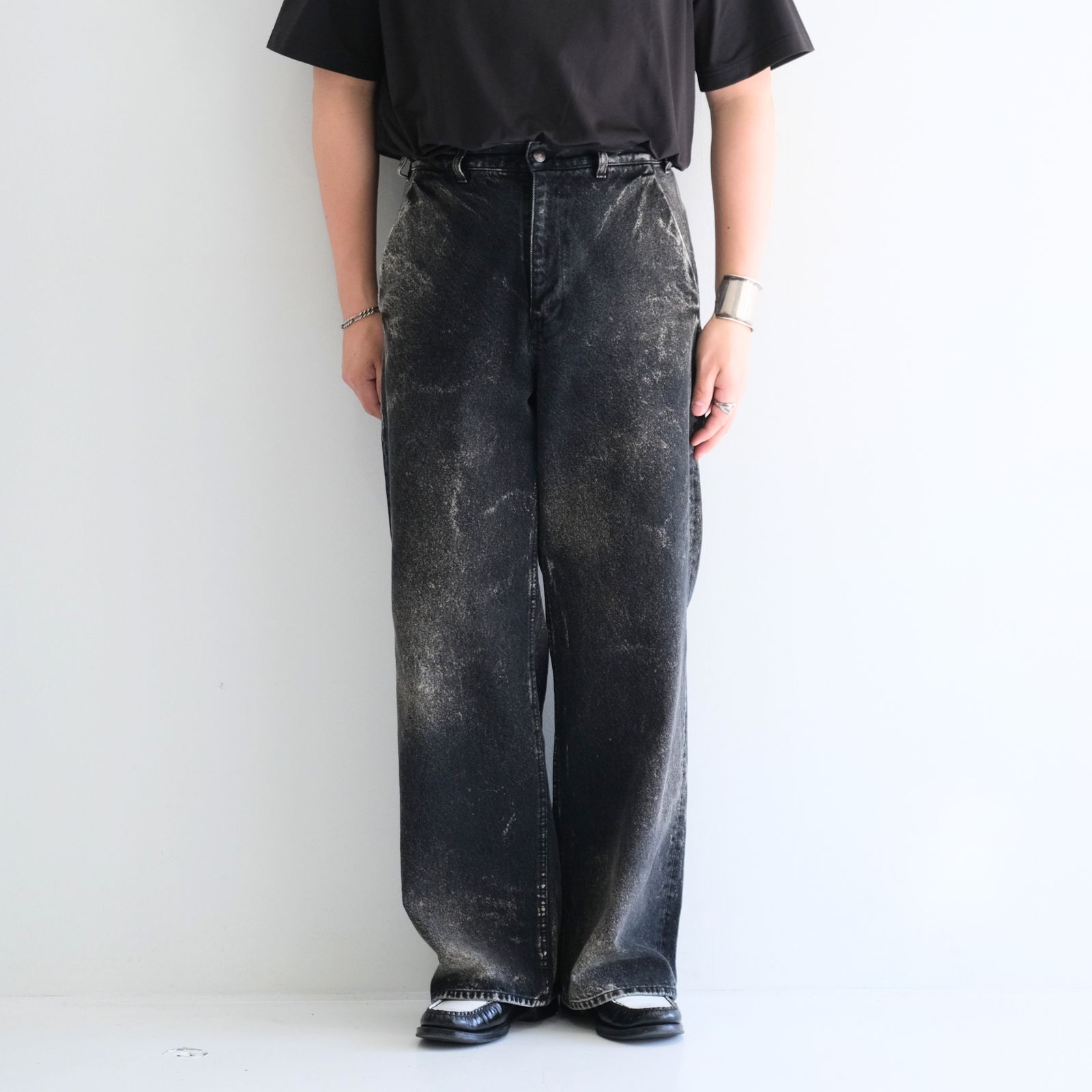 CHEMICAL WASH DENIM PANTS / ケミカルウォッシュデニムパンツ（BLACK）