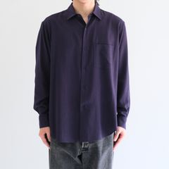 RAYON LINEN CHECK SHIRT / レーヨンリネンチェックシャツ（BLUE / BROWN）