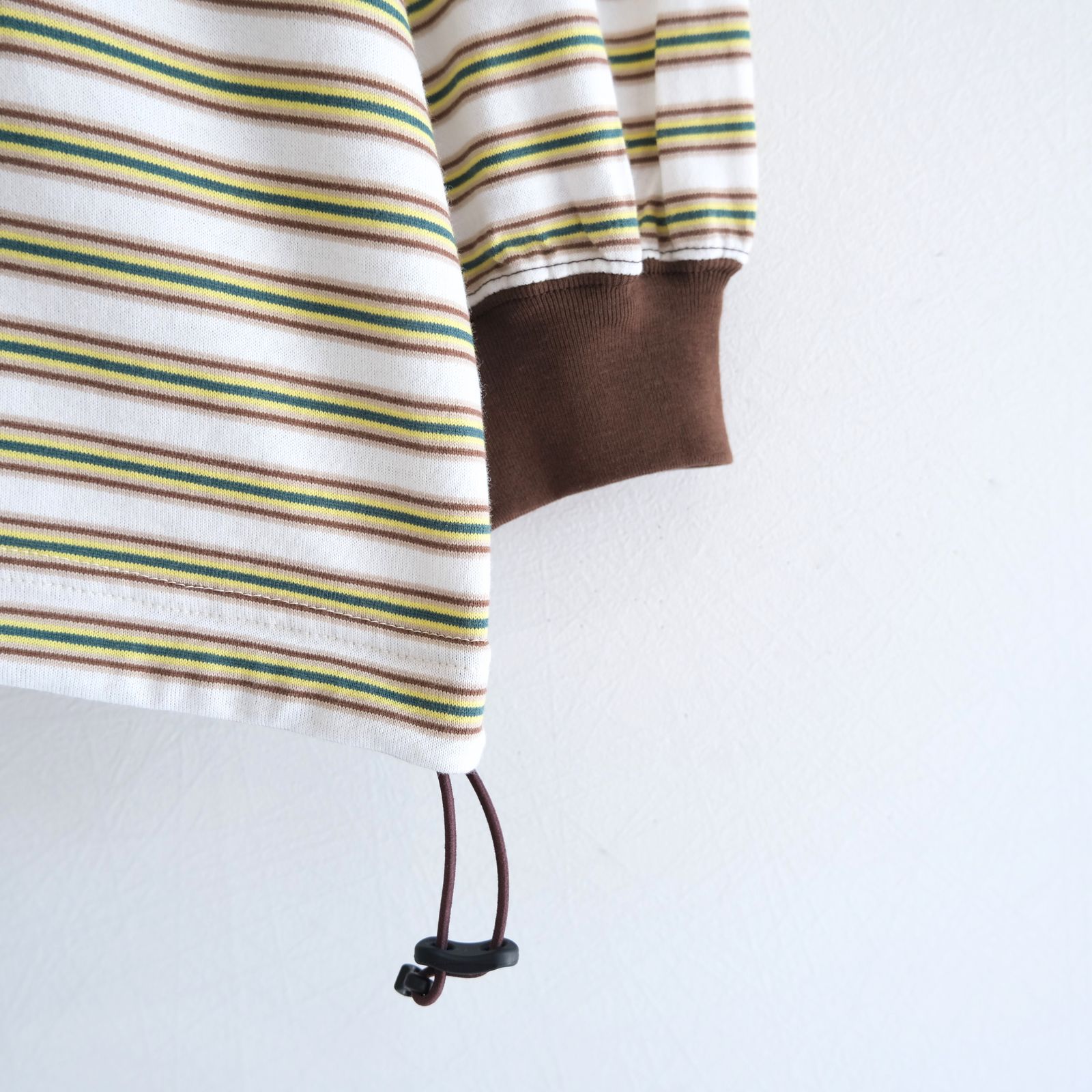 【販売開始 : 7/18 (土) 00:00~】Balloon Border Long-sleeve T-Shirt（BROWN x GREEN）
