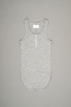 Henley Neck Tank Top（Heather Gray）
