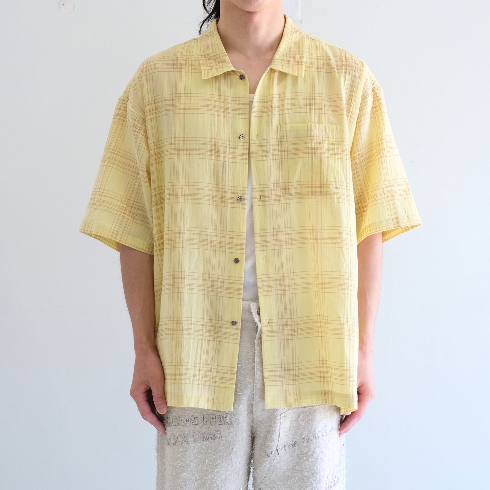 "MERCED" Sheer Through Shirt （YELLO）