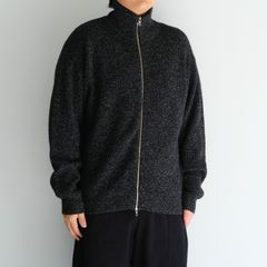 W/C MEALANGE RIB DRIVERS KNIT / ニット/ ドライバーズニット / メリノウール / BLACK