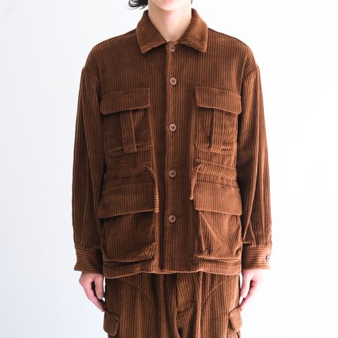 【残り1点】WIDE-WALE CORDUROY SAFARI JACKET（BROWN）