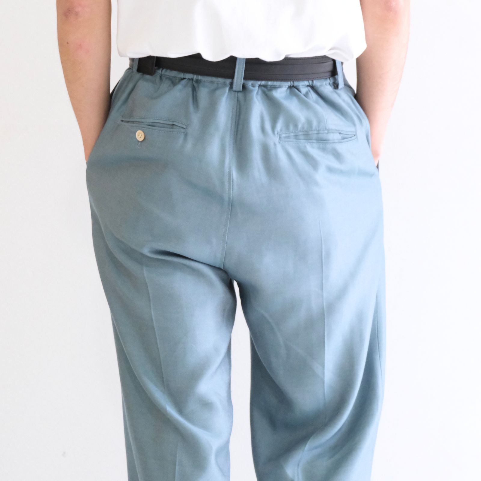 【残り1点】WIDE EASY FLARE TROUSERS  - Heavy Cupra -（Blue）