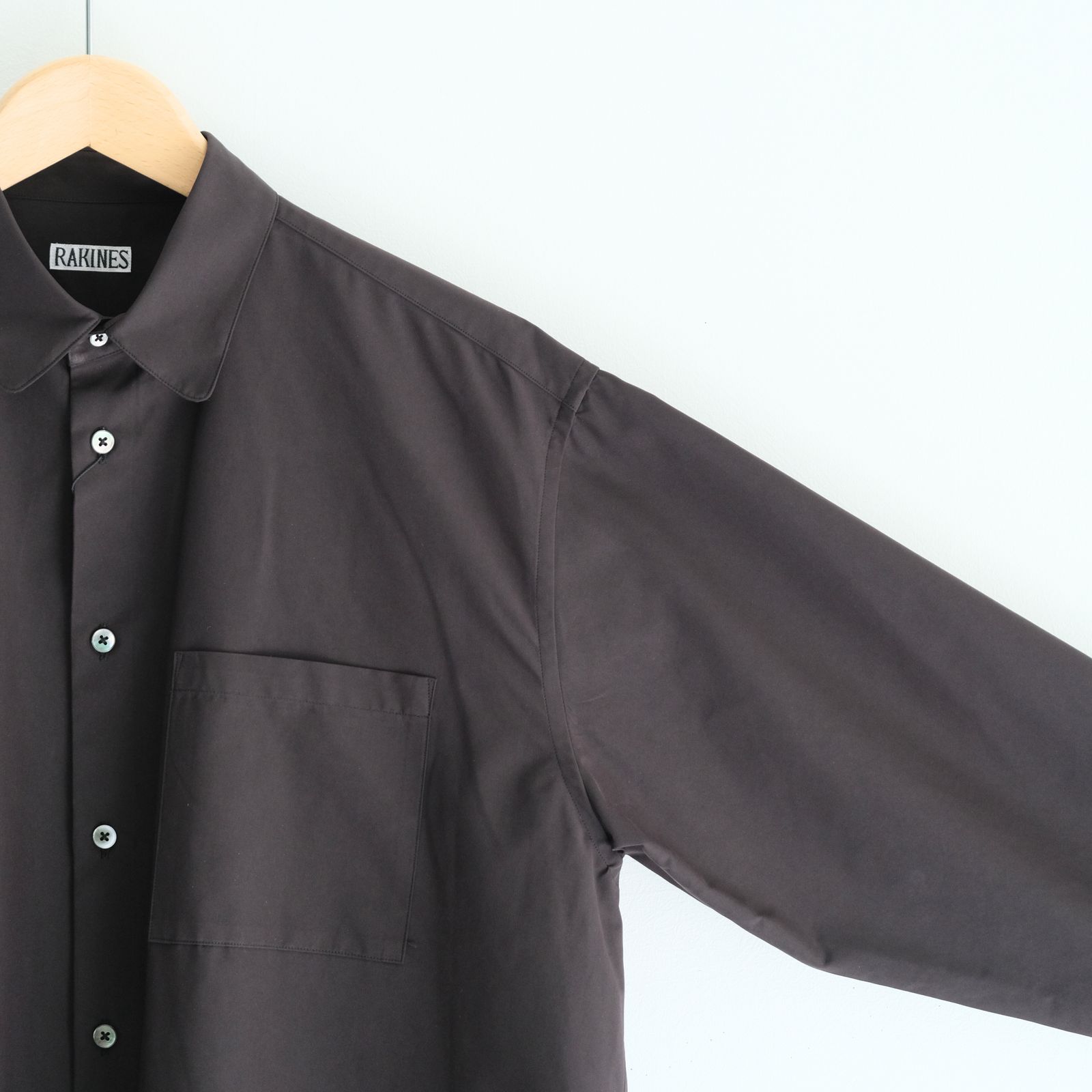 Peach back twill - Rob / シャツ / ポリエステル / ナイロン / Charcoal black