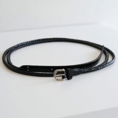 STRING BRAIDED LEATHER LONG BELT / レザー / ベルト / BLACK
