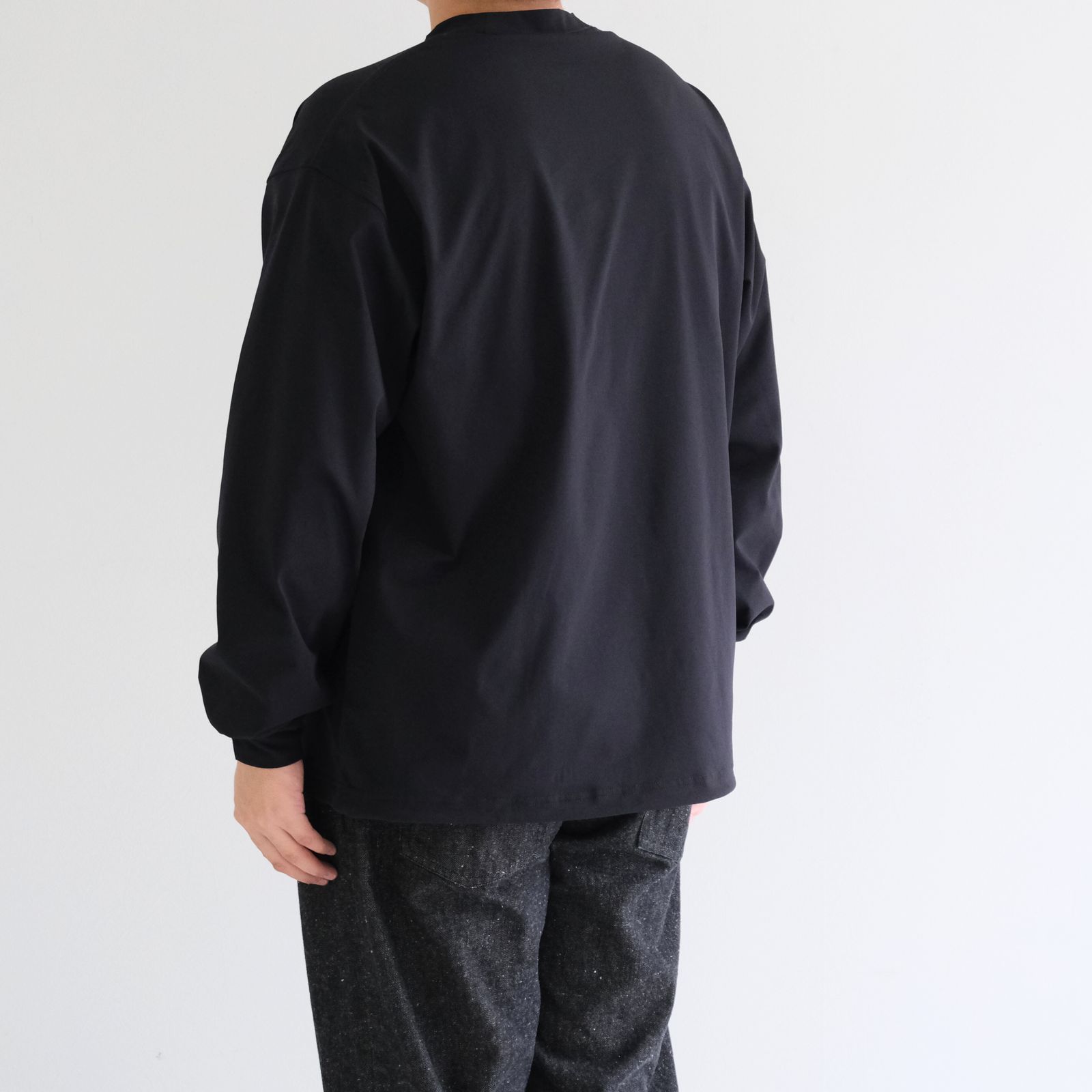 DRY DRAW CORD LONG SLEEVE T-SHIRTS / ロングスリーブTシャツ / UPF50＋ / 紫外線カット / BLACK