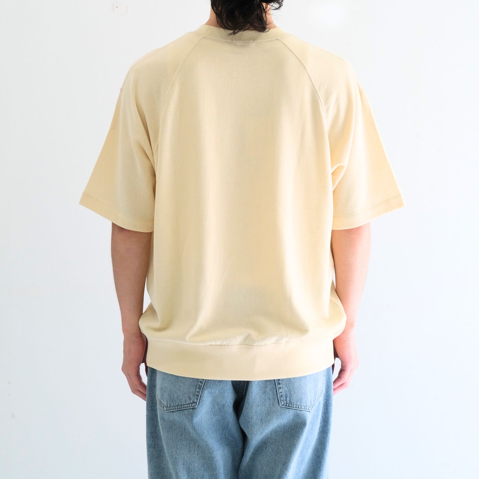 SOFT DRY SHORT LOOP TERRY SWEAT TEE （YELLOW BEIGE）