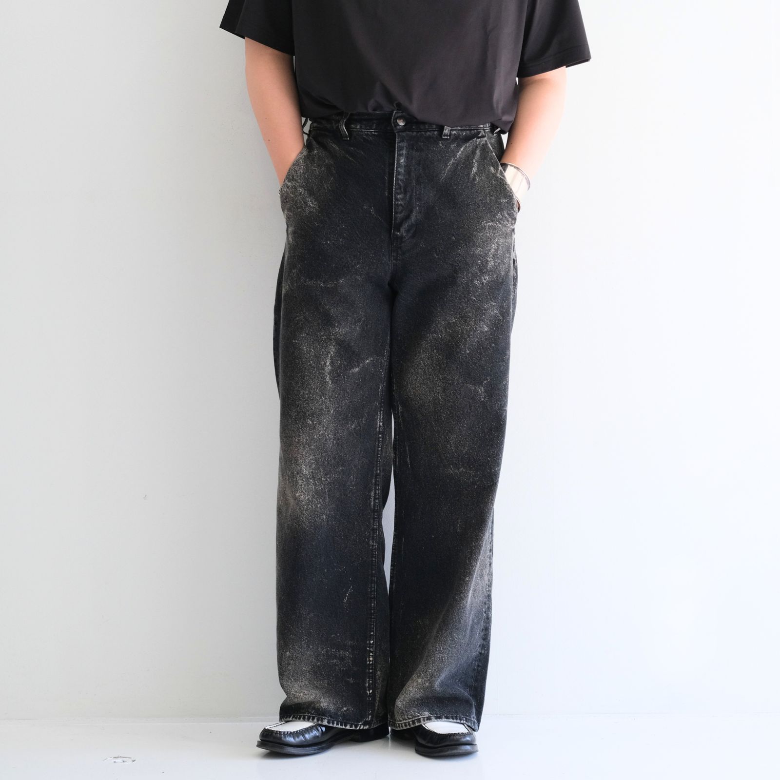 CHEMICAL WASH DENIM PANTS / ケミカルウォッシュデニムパンツ（BLACK）