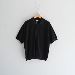 TWISTED COTTON KNIT P/S / シャツ / ポロシャツ / ニット / コットン / BLACK