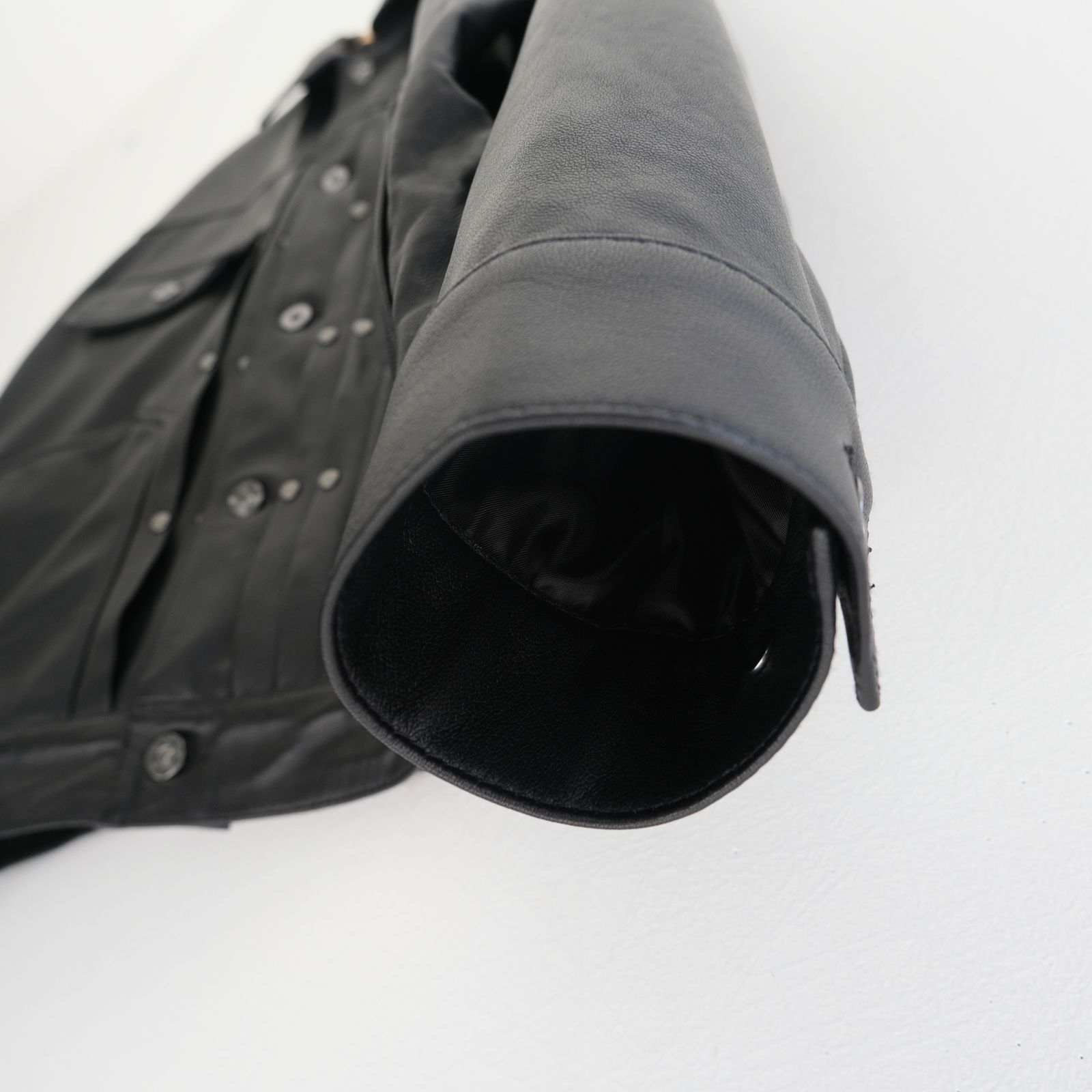 TRUCKER JACKET / ジャケット / レザージャケット / トラッカージャケット / SHEEP SKIN / 羊革 / BLACK