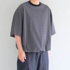 BALLOON BORDER SHORT SLEEVE T-SHIRT / Tシャツ / バルーン / ボーダー / BLACK × WHITE