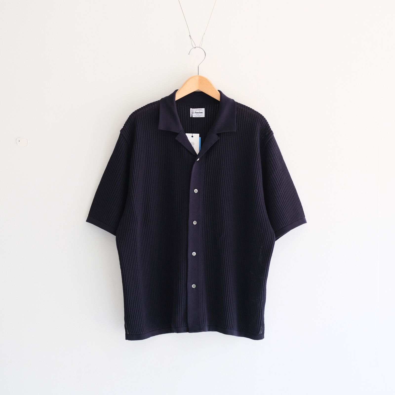 COTTON SUKASHI KNIT S/T / （NAVY）
