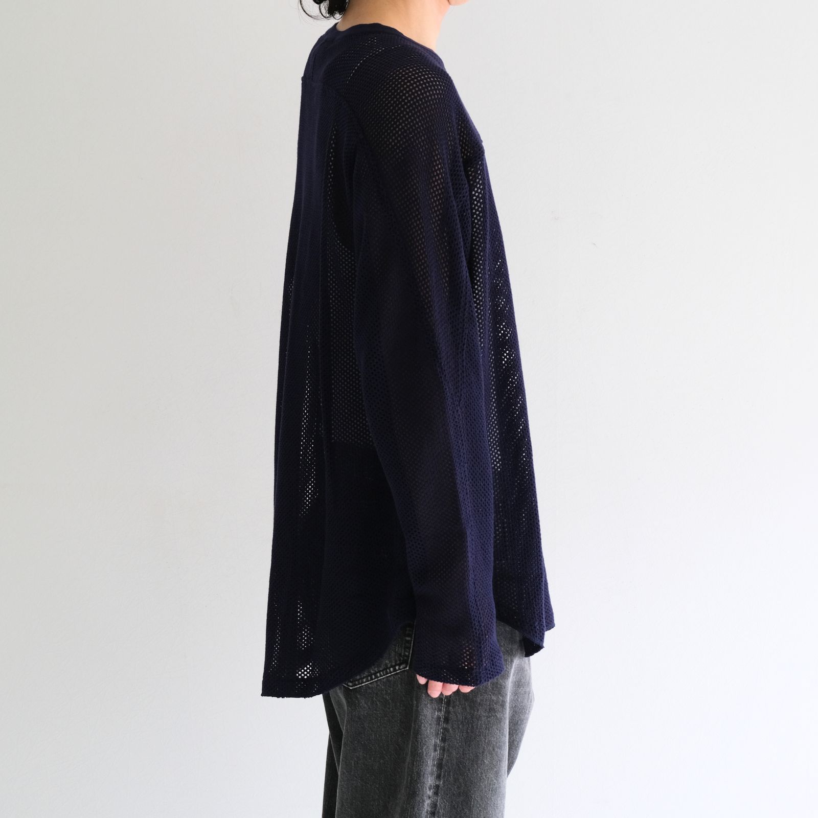 FOOTBALL KNIT TEE L/S ‐Cotton mesh‐ / フットボール ニット TEE L/S ‐コットンメッシュ‐（Navy）
