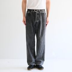 VINTAGE WASHED SELVEDGE BLACK DENIM 5P PANTS / ヴィンテージウォッシュセルビッジデニム5Pパンツ（FADED BLACK）