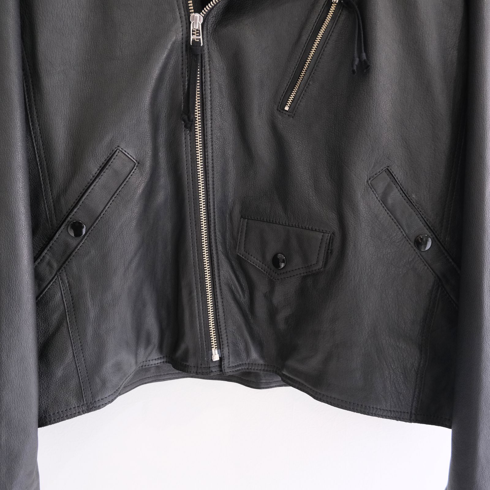 COW SKIN BAGGY RIDER JACKET / SandWaterr × CCU / ジャケット / レザージャケット / ライダース / COW SKIN / 牛革 / BLACK
