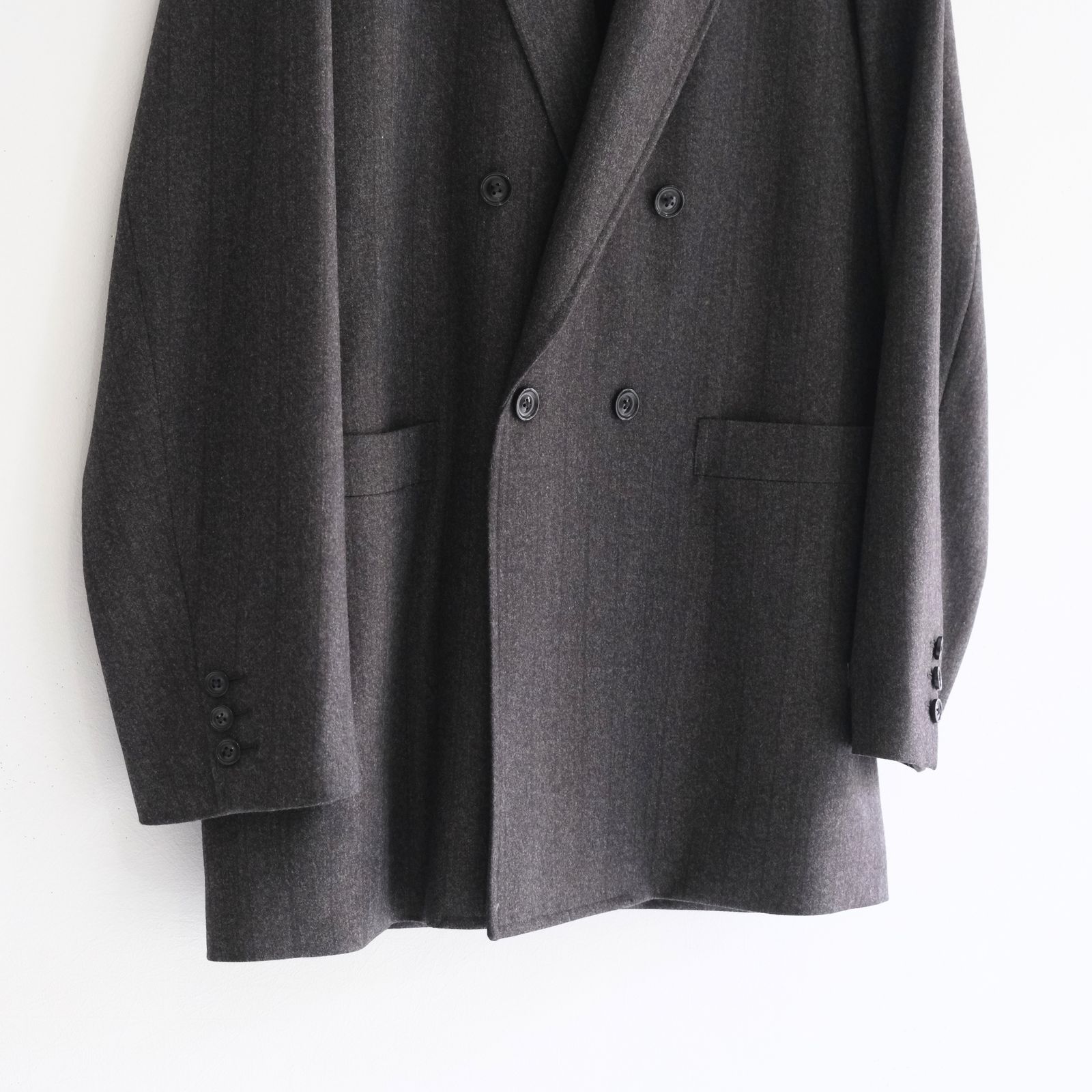 【残り1点】MELANGE BARATHEA STRIPE DB JKT（CHARCOAL BROWN）