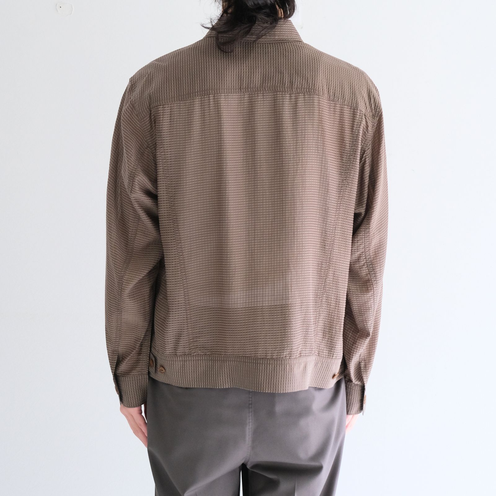 Lee / SEVEN BY SEVEN / SHEER COWBOY JACKET ‐Gingham Check Indian fabric‐ （Greige）