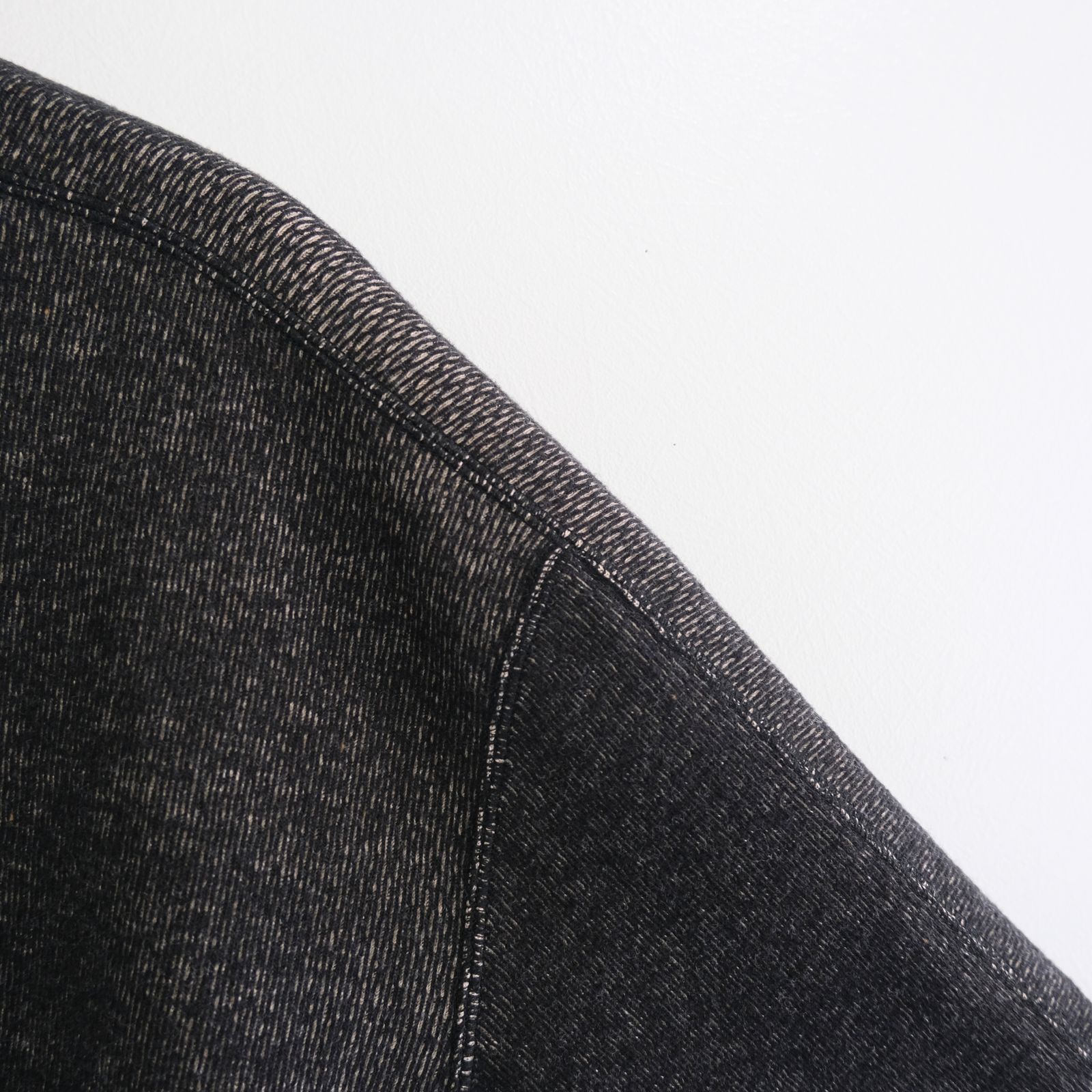 ORGANIC COTTON THERMAL TEE - Mixed ”UNSTAINED” yarn - /  Tシャツ / BLACK