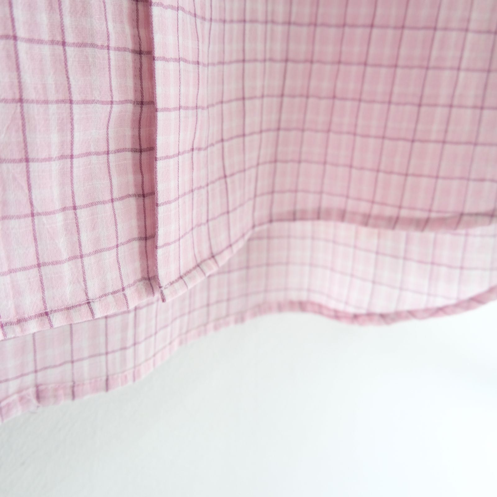 PREMIUM RONACHECK WRINKLE OVER SIZED SHIRTS / シャツ / LEMONADE PINK
