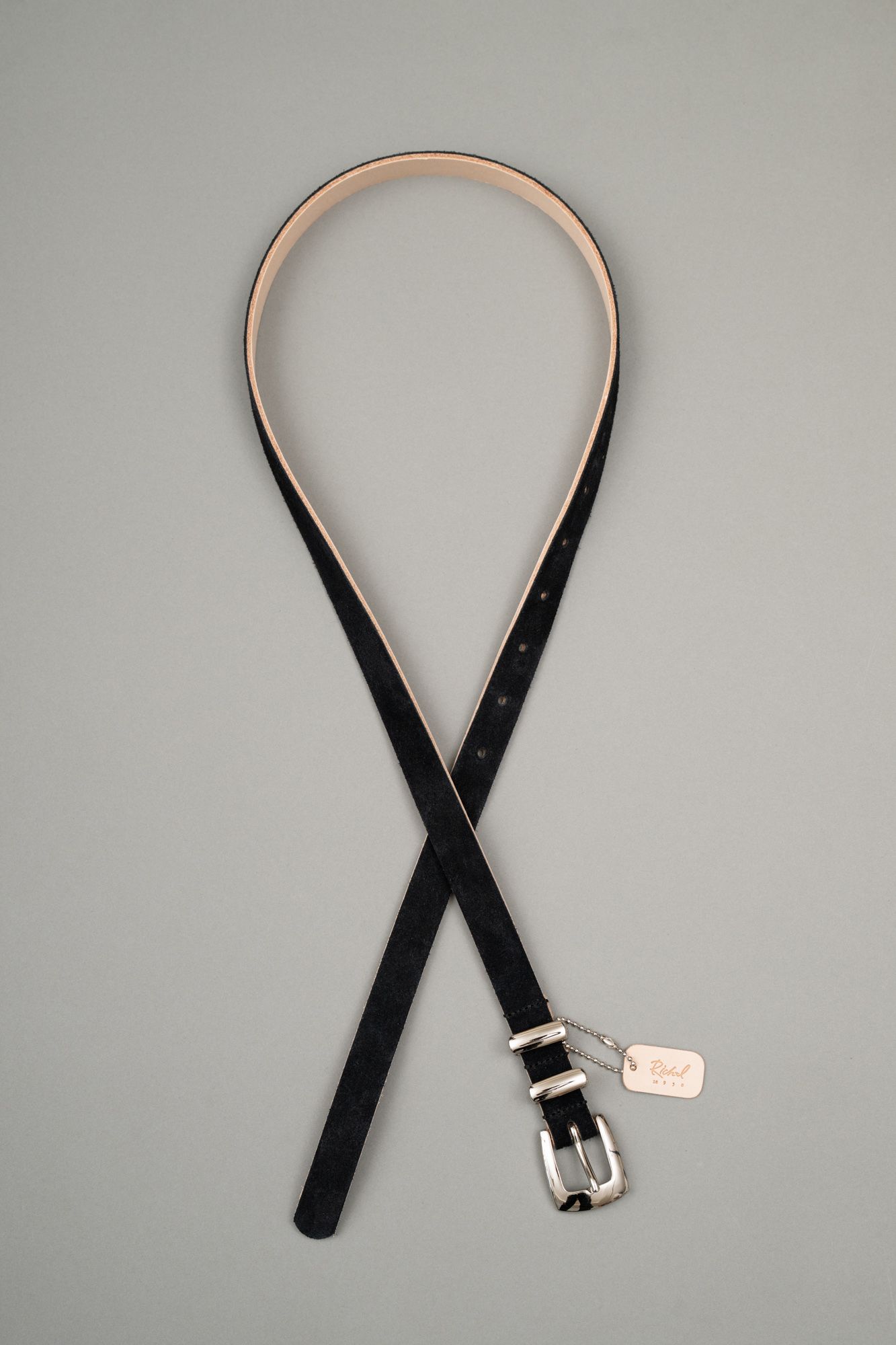 W Loop Leather Belt（Black）