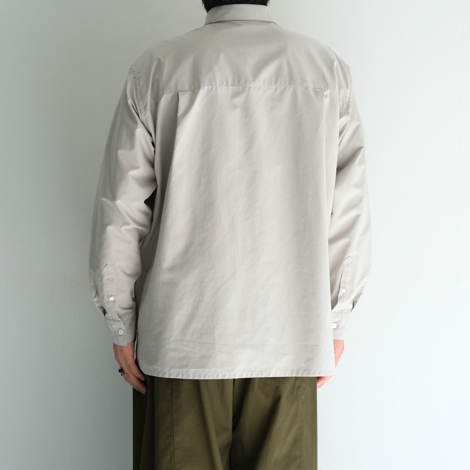 Peach back twill - Rob / シャツ / ポリエステル / ナイロン / Oyster beige