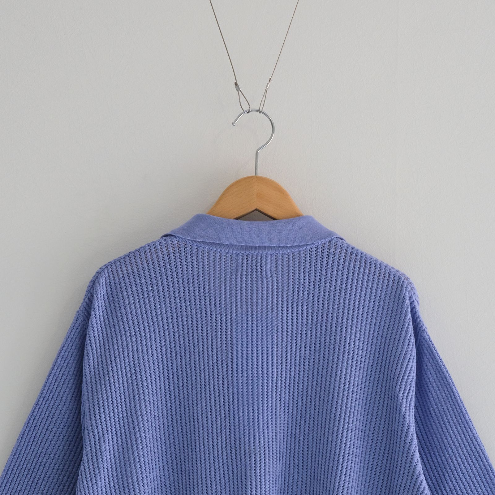 COTTON SUKASHI KNIT S/T / ニットシャツ / PURPLE