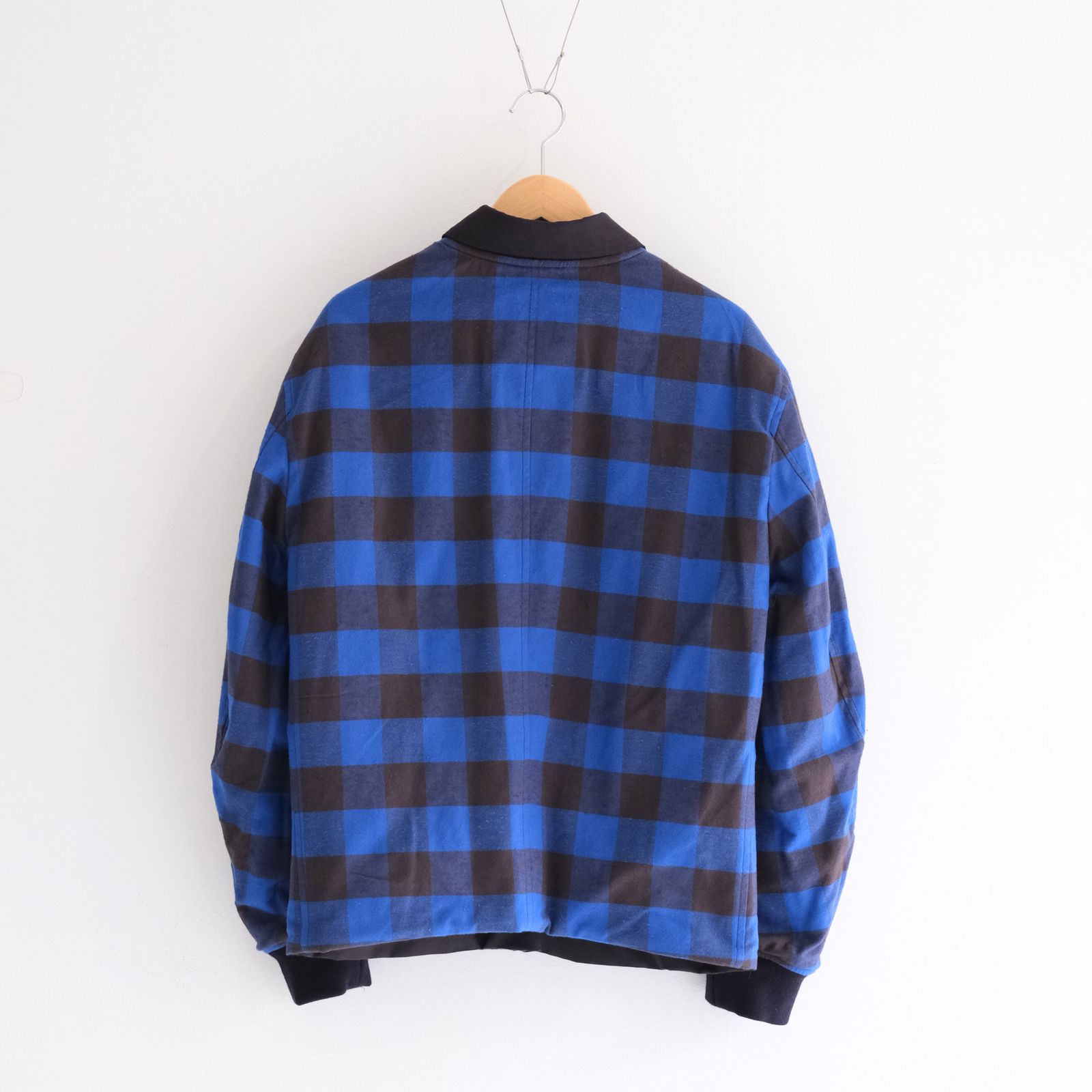 REVERSIBLE BLOUSON ‐Wool /Cotton slub Buffalo check‐ / ジャケット / ブルゾン / リバーシブル / プリマロフト / Navy・Blue